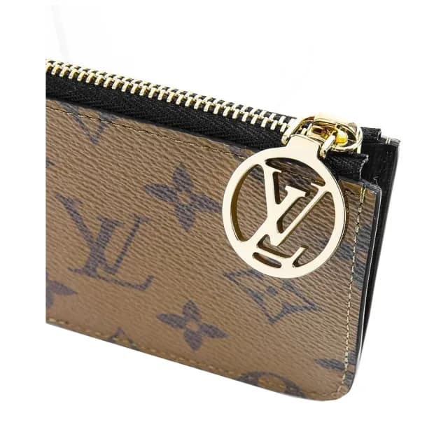 【Louis Vuitton 路易威登】M81912 經典Romy拉鍊式卡片夾/零錢包(棕x黑)