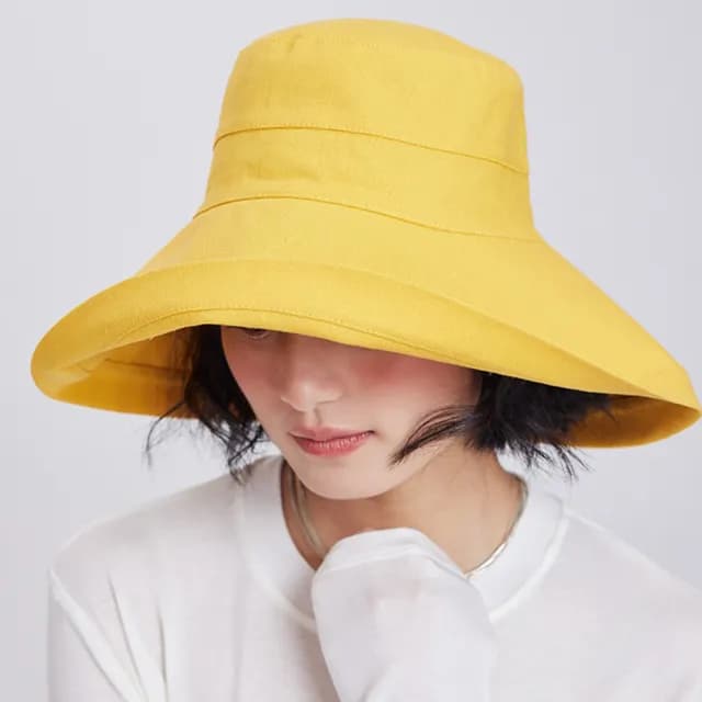 【MoonDy】父親節禮物 漁夫帽 大帽簷 帽子女 棉麻帽 日系風 可折疊 防曬帽 遮陽帽 女生漁夫帽 圓帽 純色 大