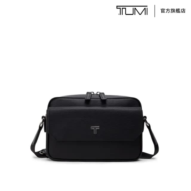 【TUMI】TURIN Manzi 皮革商務斜背包-黑色(TUMI 官方旗艦店)