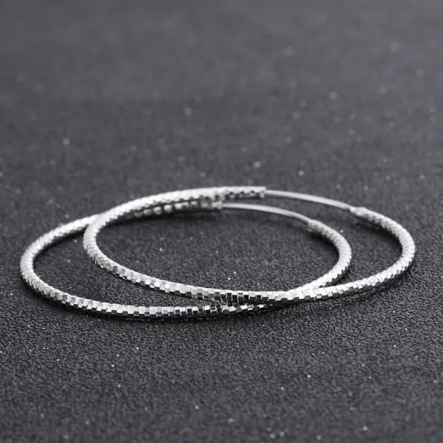 【925 STARS】純銀925幾何菱面復古大圈圈造型耳環(純銀925耳環 菱面耳環 圈圈耳環)