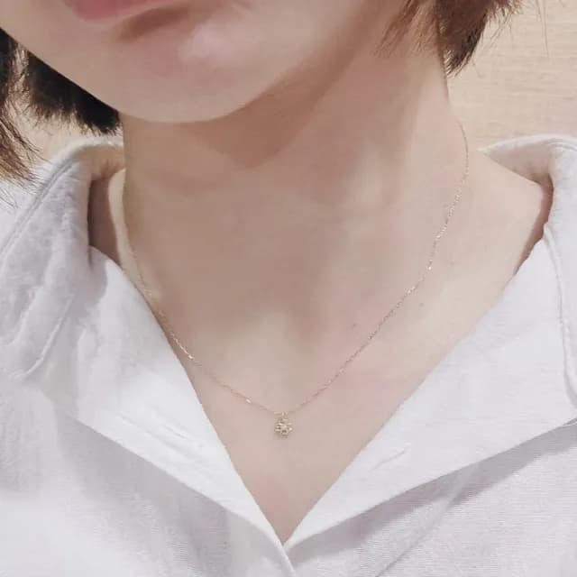 【me.luxe】K10黃K幸運草1分鑽項鍊-K金/鑽石  生日/情人節禮物(日系輕珠寶/送禮首選)