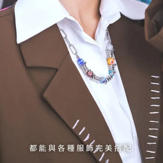 【嘻哈甜酷】彩色琉璃珠合金項鍊(輕奢 小眾 設計 串珠 荊棘項鏈 ins 原宿風 毛衣鍊 鎖骨鏈)