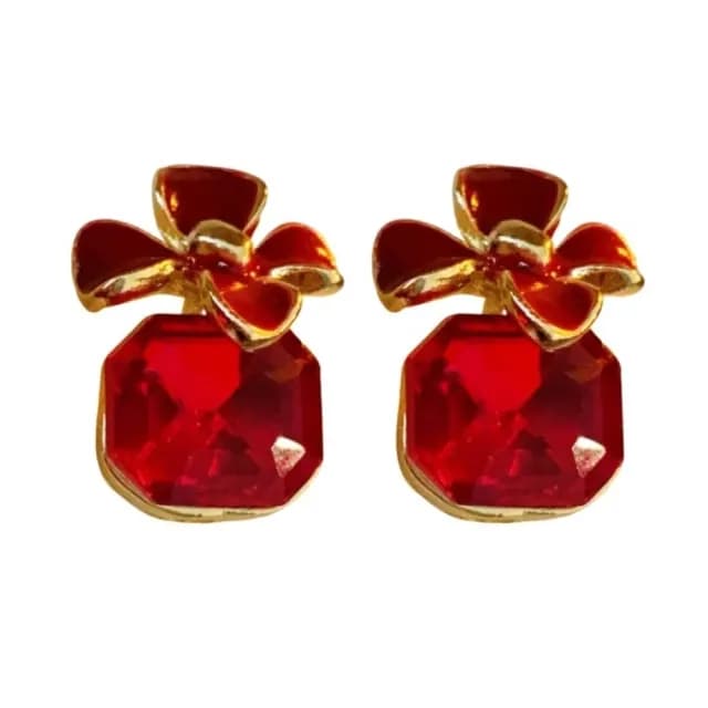 【優雅奢感】赤戀晶語花朵耳環(紅寶石 耳釘 耳針 耳飾 復古華麗 氣質 約會 聚餐)