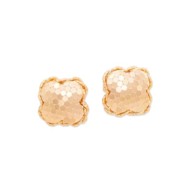 【JR.L金瑞利珠寶】99購物節 18K玫瑰金 蜜光花影K金耳環(18K金耳環)