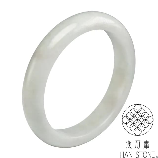 【漢石齋】情人節禮物 天然翡翠A貨 手鐲玉鐲 淺色飄花種(手圍18.1/版寬12.2mm)