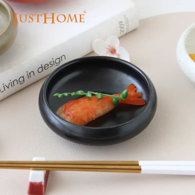 【Just Home】日式古樸窯燒陶瓷4.5吋深盤4件組(可微波 碗 盤 餐具 深盤 小菜碟)