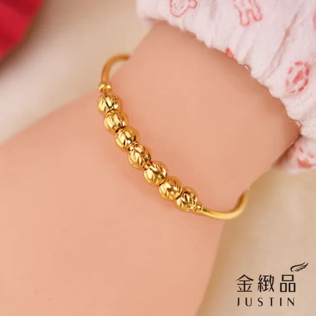 【金緻品】黃金兒禮 興祿光采 小孩手環 1.28錢(寶寶金飾 小孩手環 童鐲 彌月禮盒 新生兒送禮 兒童)