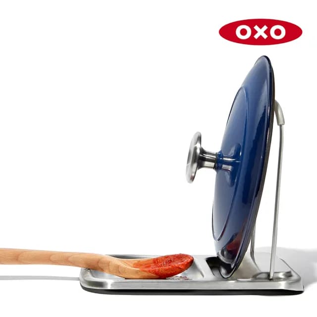 【美國OXO】直立式鍋蓋餐具架(維持檯面整潔 鑄鐵鍋蓋也適用 可折疊收納)