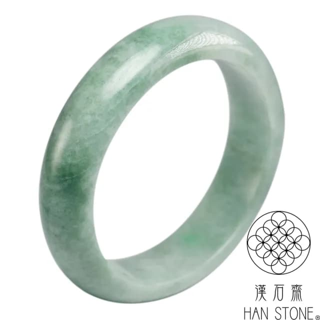 【漢石齋】情人節禮物 天然翡翠A貨 手鐲玉鐲 飄花種(手圍18.4/版寬16.3mm)