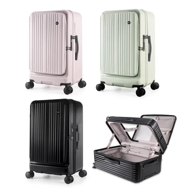 【ALLEZ 奧莉薇閣】27吋 掀旅箱Liber 雙開式 煞車輪 大容量行李箱(AVT24127)