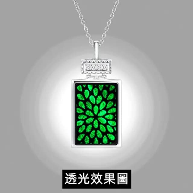 【Penny珮妮】A貨翡翠小瓶子吊墜s925銀鑲透綠墨玉項鍊(母親節 交換禮物 生日 情人節 尾牙 新年 結婚)