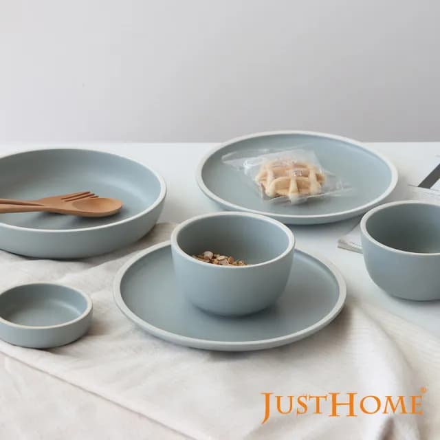 【Just Home】霧感系陶瓷碗盤6件組-3色可選(可微波 碗 盤 餐具 碗盤 湯盤)