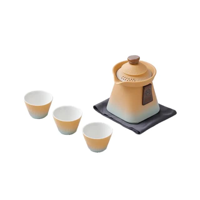 【Josogo】故宮文創國潮禮品 宮廷風快客杯茶具 便攜旅行商務功夫茶具套裝(快客杯)