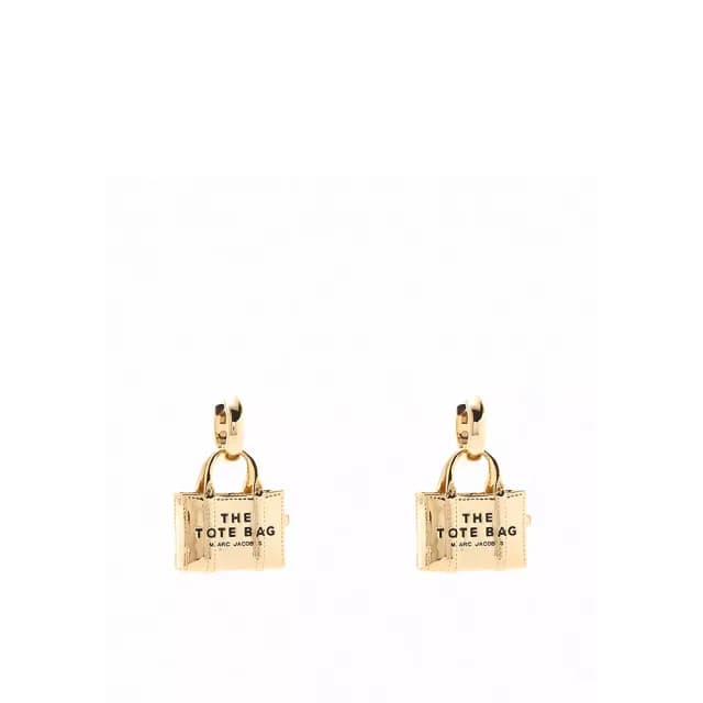 【MARC JACOBS】官方直送 THE TOTE 垂墜式金色托特包造型耳環