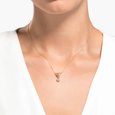 【SWAROVSKI 施華洛世奇】Lifelong Heart/Una Angelic 鏈墜/耳環 心形/圓形 鍍玫瑰金色/鍍白金色(4款任選)