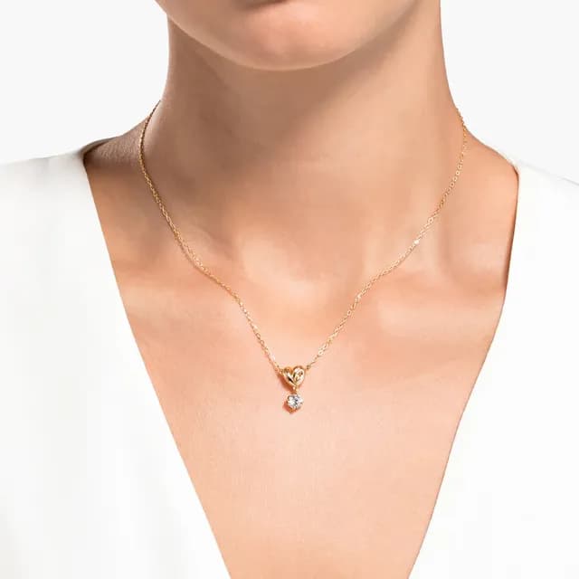 【SWAROVSKI 施華洛世奇】Lifelong Heart/Una Angelic 鏈墜/耳環 心形/圓形 鍍玫瑰金色/鍍白金色(4款任選)