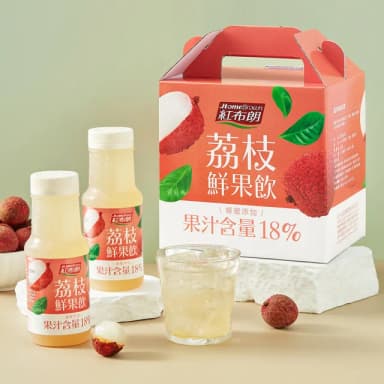 【紅布朗】荔枝鮮果飲350mlX6入(未開封常溫保存/中秋禮盒送禮推薦)