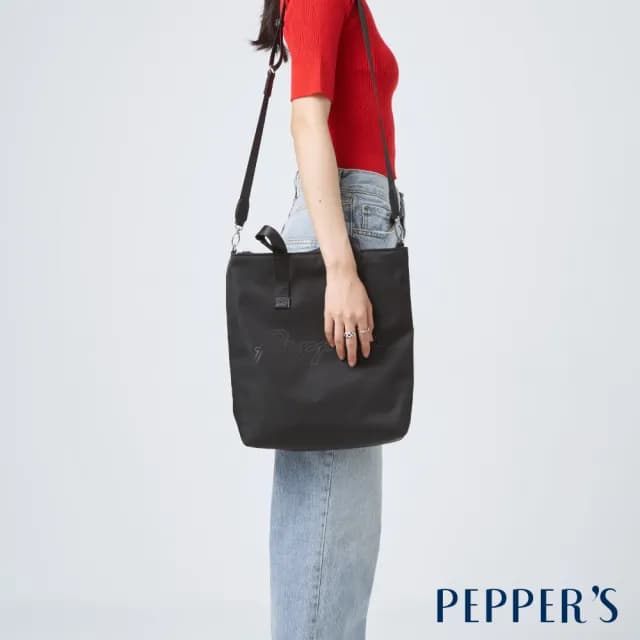 【PEPPER’S】SIGNAL 尼龍直式手提包 - 淺沙色/簡約黑(輕量 尼龍 手提包 防潑水 男包女包 父親節禮物)