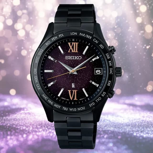 【SEIKO 精工】LUKIA 限量 紫色星空 電波對時 太陽能 女錶 畢業禮物 送禮_SK028(SSVH037J/7B27-0AB0P)