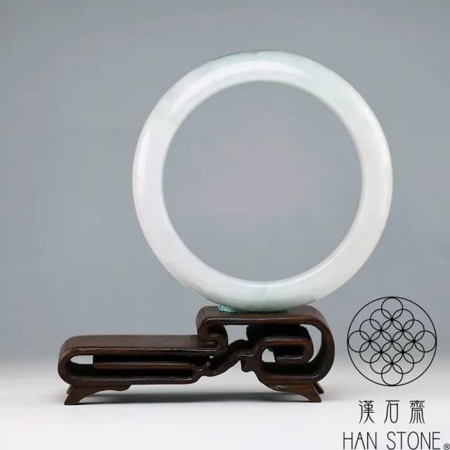 【漢石齋】情人節禮物 天然翡翠A貨 手鐲玉鐲 飄花種(手圍19/版寬14.6mm)