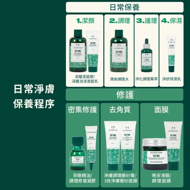 【THE BODY SHOP 美體小舖】2025 AYR茶樹凈膚迷你原裝禮盒(原裝禮盒 交換禮物)
