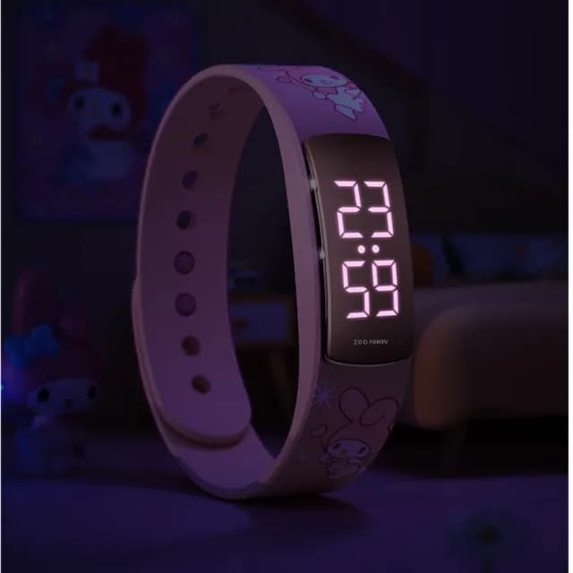 【SANRIO 三麗鷗】正版授權  運動防水電子錶 智能手環 酷洛米 美樂蒂 凱蒂貓 大耳狗手錶(兒童 學生 手錶)