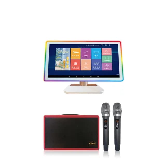 【金將科技】KKPAD21.5雲端伴唱機點歌機藍芽K歌音響組卡拉OK組-2(贈一年免費雲端歡唱)