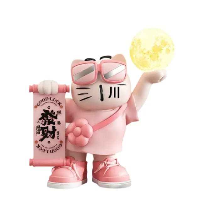 【巨匠】招財貓落地燈擺件 高65cm落地擺件 客廳擺件 電視櫃裝飾品 店鋪開業喬遷禮品(藍牙音響落地擺件)