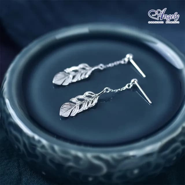 【Angely】金枝玉葉純銀時尚耳環