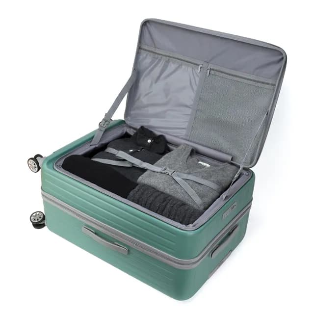 【disegno】20吋+28吋簡約上掀式前開拉鍊行李箱兩件組