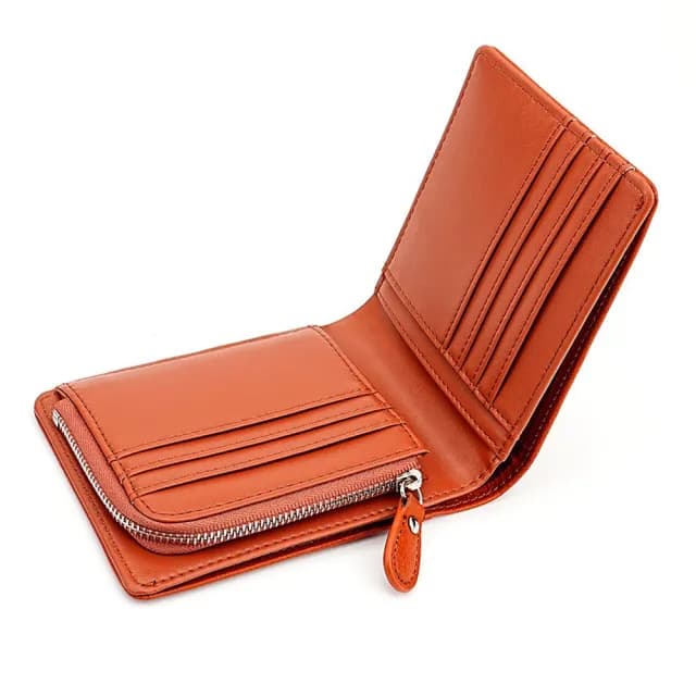 【LEESA】雙11 二折短夾\牛皮錢包\真皮皮夾\多卡位\皮夾\錢包\卡夾\頭層牛皮\拉鍊零錢包\小皮夾