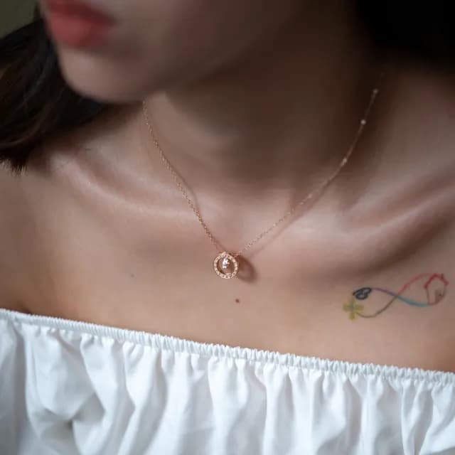 【Porabella】新款925純銀情侶項鍊 十字轉運珠項鍊 幾何字母吊墜 中性小眾ins風 情人節禮物Necklace