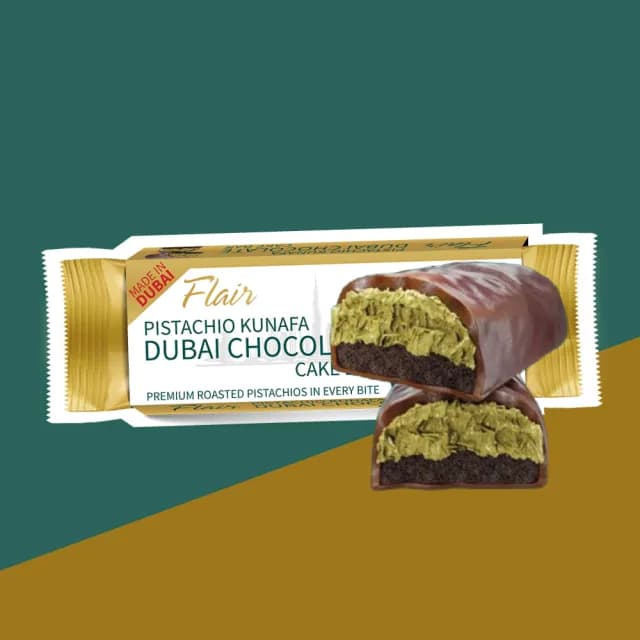 【Flair】杜拜巧克力蛋糕 開心果 40g(蛋糕 甜點 原裝進口 杜拜巧克力)
