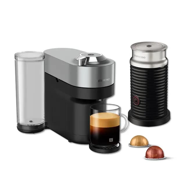 【Nespresso】臻選厚萃Vertuo POP+膠囊咖啡機奶泡機組合_極致鈦 咖啡機 義式咖啡機 送禮(瑞士頂級咖啡品牌)