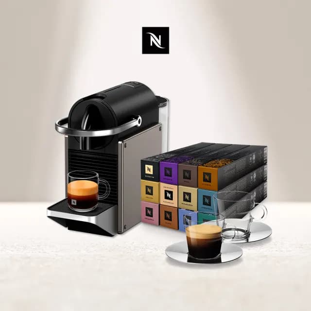 【Nespresso】膠囊咖啡機 Pixie_多色任選(探索禮盒120顆迎新會員組/送禮/入厝/義式)