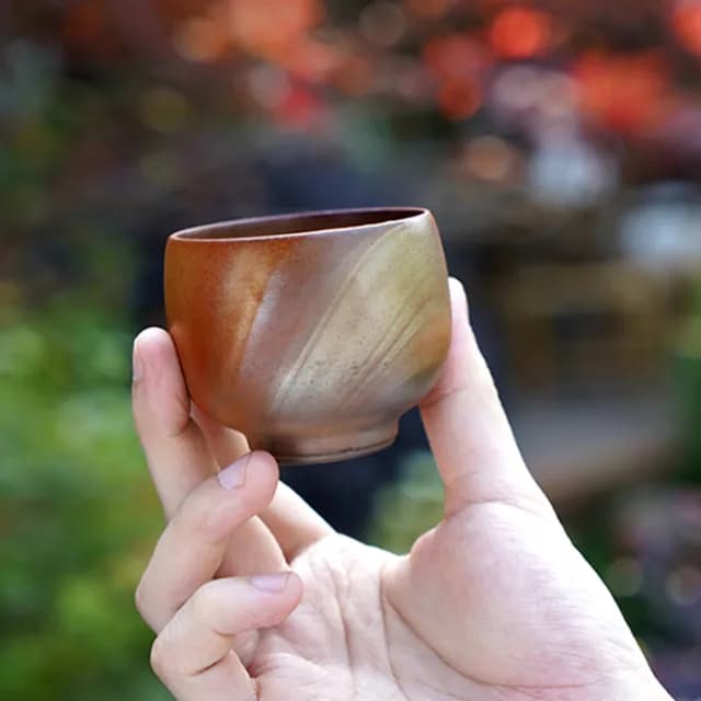 【LohasPottery 陸寶】大漠金沙-明月杯(70ML 原礦陶 茶具茶杯 主人杯 附雅緻收納布袋)
