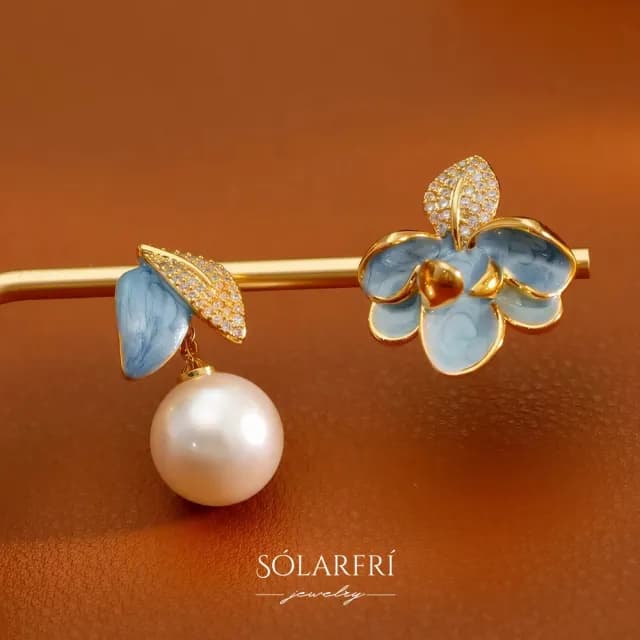 【SOLARFRi】耳針式耳環｜輕奢彩釉鍍K金色不對稱親膚低敏耳環 附品牌禮盒(閨蜜情人女友母親老婆生日禮物)