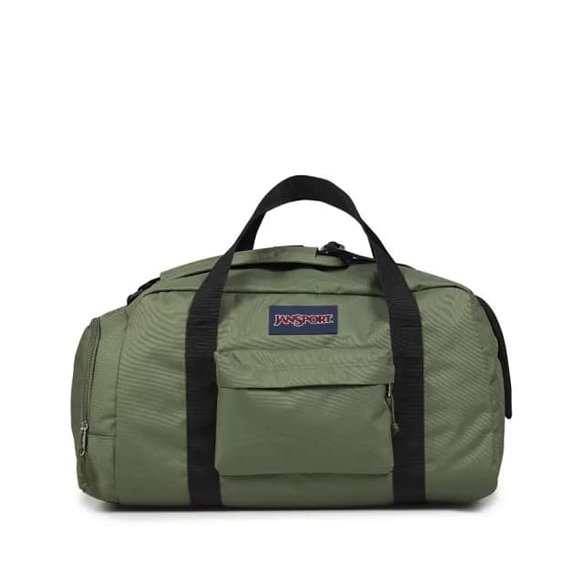 【JANSPORT】情人節禮物 WEEKENDER MEDIUM DUFFEL 校園系列斜背兩用行李袋(軍綠色)