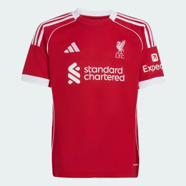 【adidas 愛迪達】利物浦足球俱樂部 主場球衣 T恤 吸濕排汗 童裝 JV6436