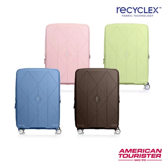 【AMERICAN TOURISTER 美國旅行者】25吋 ARGYLE 菱格線條可擴充大容量輕量PP耐衝擊行李箱/旅行箱(多色可選)