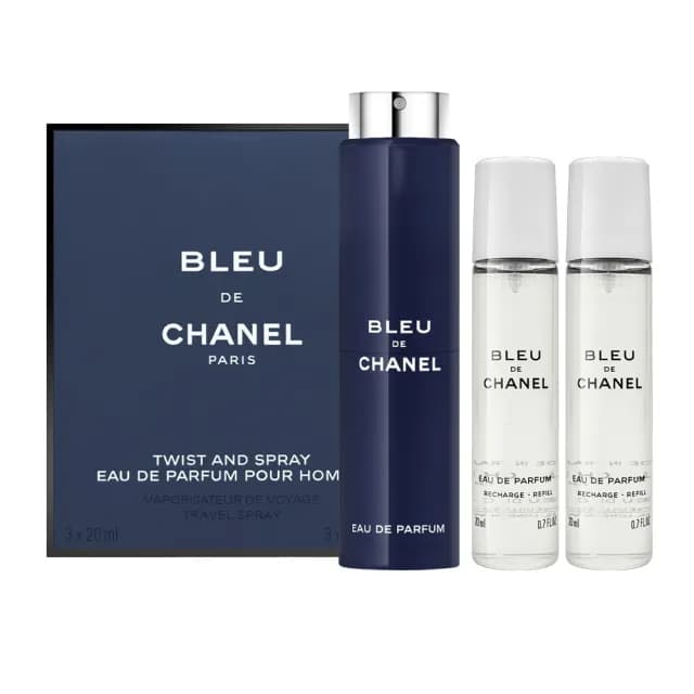 【CHANEL 香奈兒】藍色男性隨身香水 EDP 20ml*3(國際航空版 淡香精EDP)