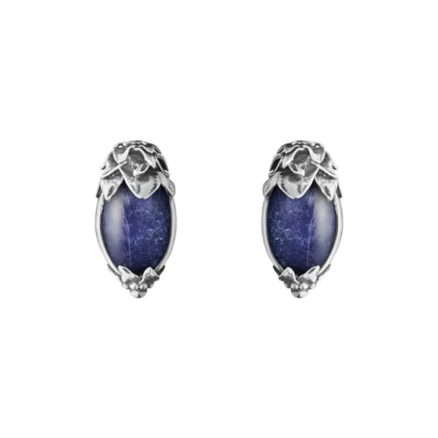 【Georg Jensen 官方旗艦店】2026 HERITAGE 夾式耳環(氧化純銀 方鈉石)