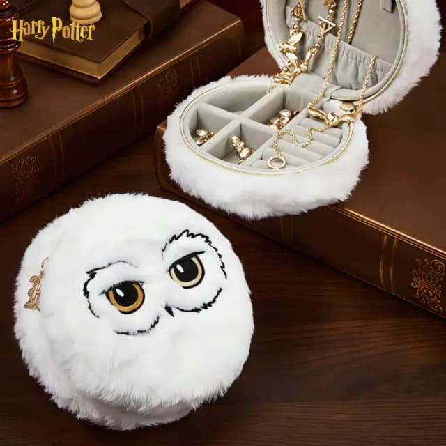 【Harry Potter 哈利波特】正版授權貓頭鷹嘿美毛絨飾品收納盒小珠寶盒(閨蜜女友女兒老婆生日聖誕交換禮物)
