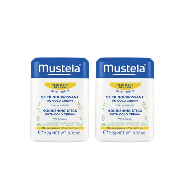 【Mustela 慕之恬廊】慕之幼 高效唇頰雙護膏 9.2gX2入(阻隔雙頰摩擦不適 寶寶/嬰兒護唇膏)