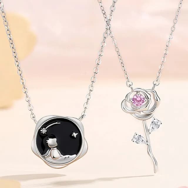 【紐約精品】現貨+預購 頂級925純銀項鍊鎖骨鏈情人節禮物情侶對鍊配件(小王子與玫瑰情侶項鍊2款a1kp27)