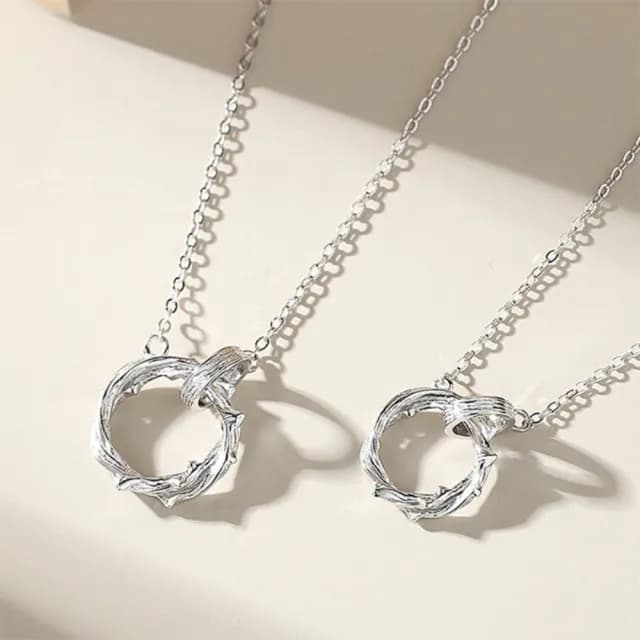 【紐約精品】現貨+預購 頂級925純銀項鍊鎖骨鏈情人節禮物情侶對鍊配件(荊棘莫比烏斯情侶項鍊2款a1kp4)