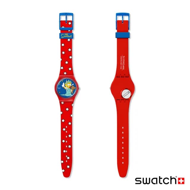 【SWATCH】LITTLE LADY LIBERTY 經典手錶/男錶/女錶/瑞士製造 SO28Z120(34mm)