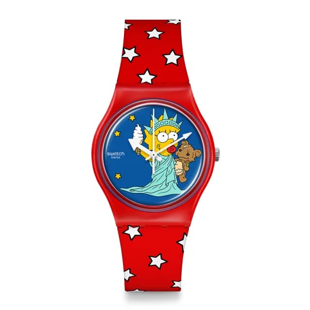 【SWATCH】LITTLE LADY LIBERTY 經典手錶/男錶/女錶/瑞士製造 SO28Z120(34mm)