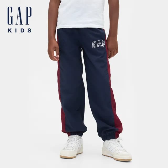 【GAP】男童裝 Logo刺繡束口鬆緊運動褲-海軍藍(796635)