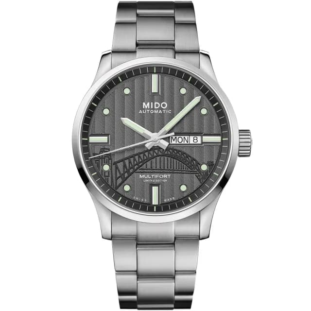 【MIDO 美度】官方授權 建築20週年 Multifort 先鋒系列機械錶-42mm 男錶 父親節禮物(M0054301106181)